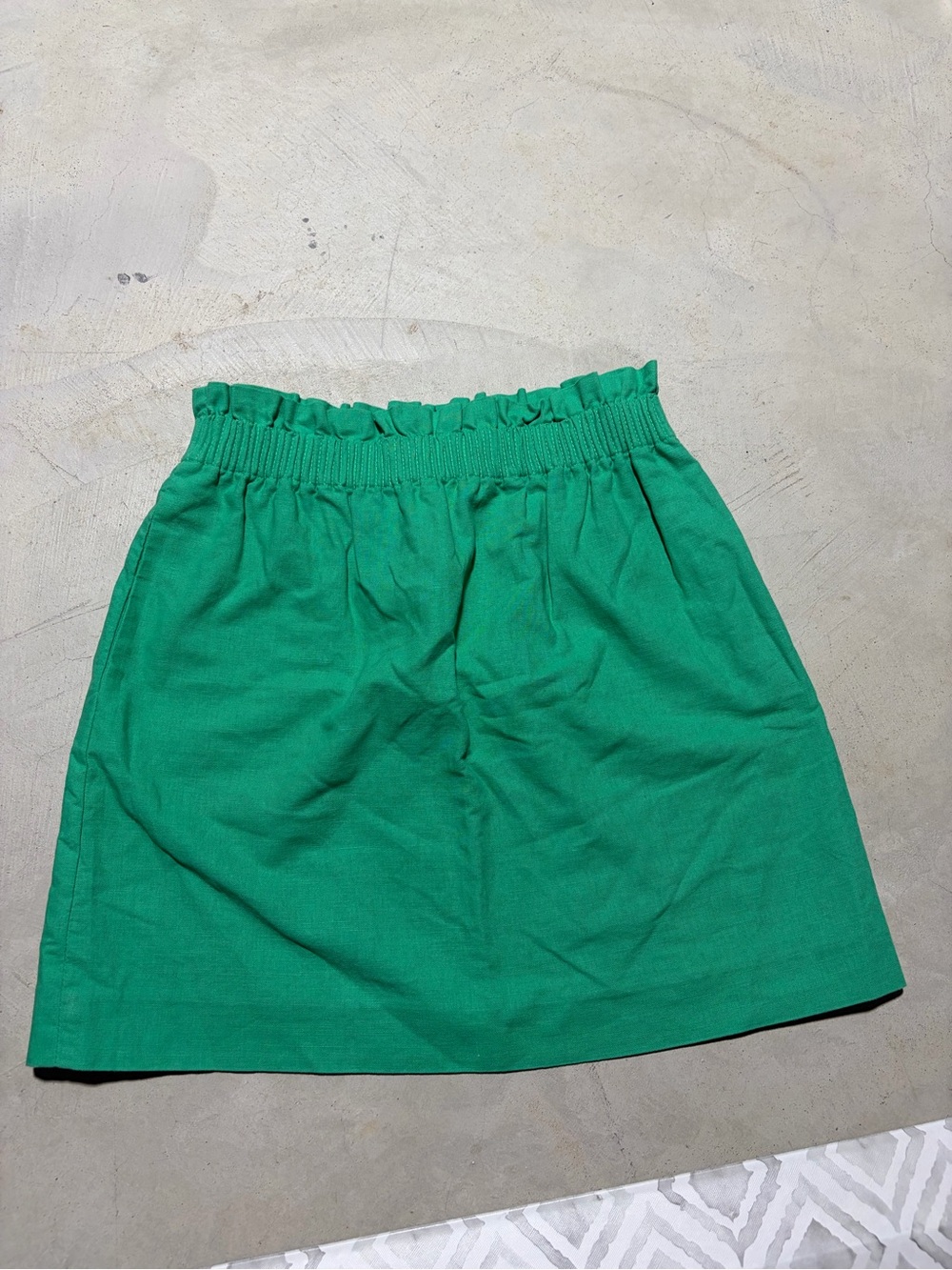 J. Crew linen cotton blend Green Elastic-Waist Skirt 4